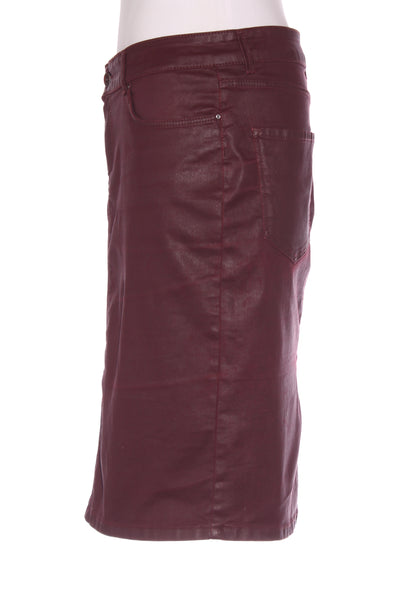 MASSIMO DUTTI - Maroon coated cotton skirt! 10-12