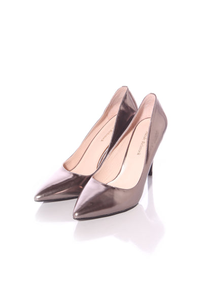 NICOLE REBSTOCK (LN) Leather Nemesis heels - Pewter! 39