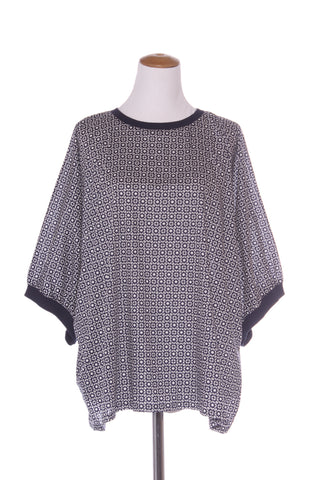 WADZEE (NZ) Navy geometric print top! 14-16
