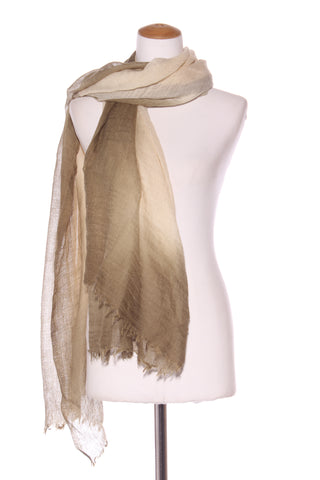 Wool blend soft knit khaki/cream ombre scarf!
