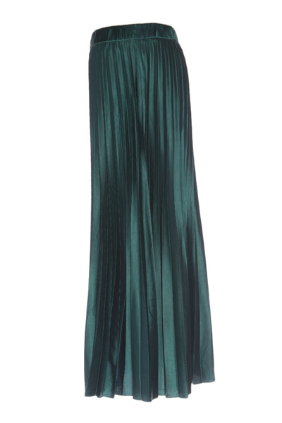 MIRROU - Emerald green pleat satin midi skirt! 8