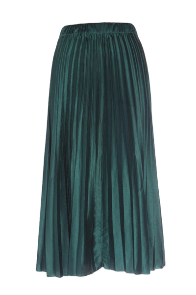 MIRROU - Emerald green pleat satin midi skirt! 8