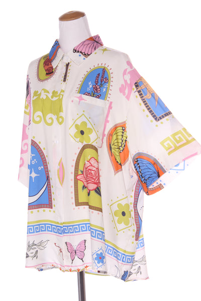 SHE STREET (LN) Oversized printed shirt! 18-20