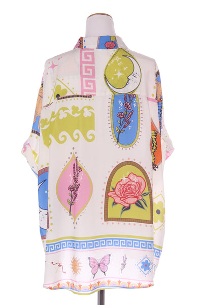 SHE STREET (LN) Oversized printed shirt! 18-20