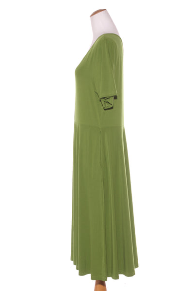PQ - Parrot green bamboo drape dress! 16-18