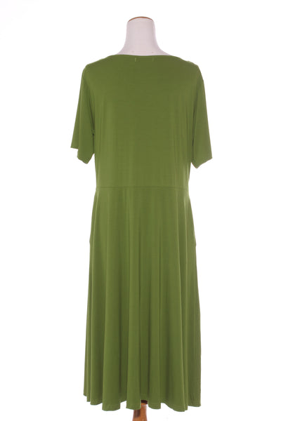 PQ - Parrot green bamboo drape dress! 16-18