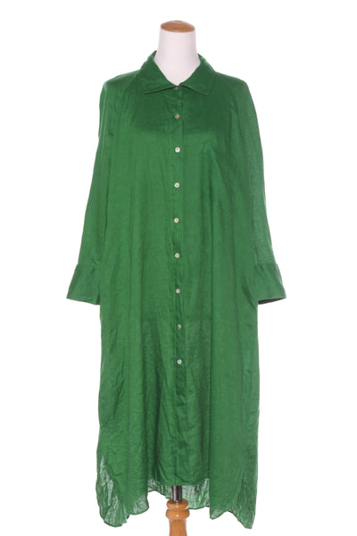 ZARA - Green linen shirt dress/duster! 16