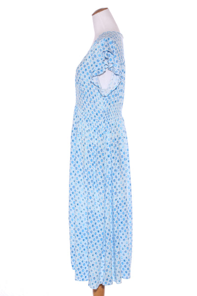 BOHO - Blue printed rayon midi dress! 14
