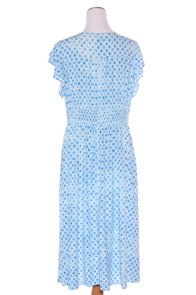 BOHO - Blue printed rayon midi dress! 14