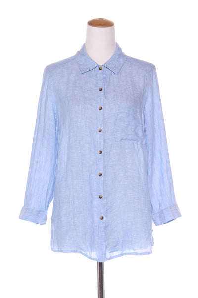 GRAE LINEN - Blue linen shirt! 10-12