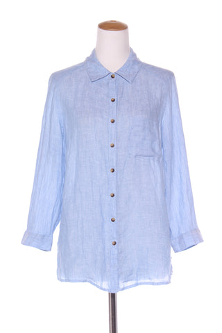 GRAE LINEN - Blue linen shirt! 10-12