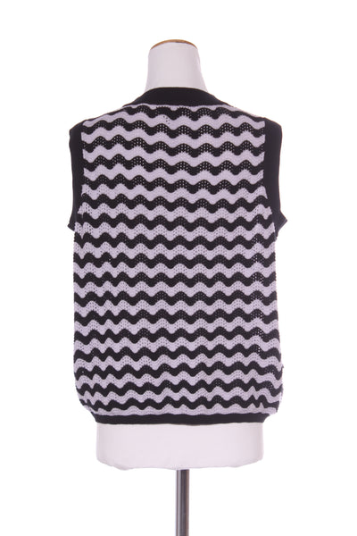 THING THING - Squiggle knit vest - Lilac/black! 10-12