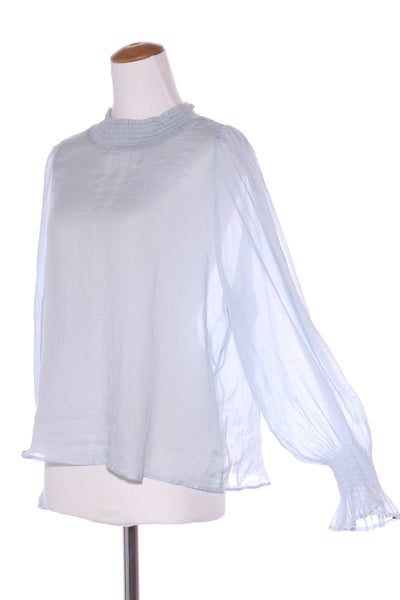AMONG THE BRAVE "Embrace" ramie top - Powder blue! 10-12