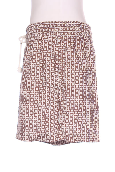 WOMAN - Linen shorts - Choc/white print! 14
