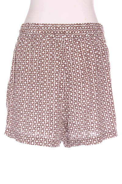WOMAN - Linen shorts - Choc/white print! 14