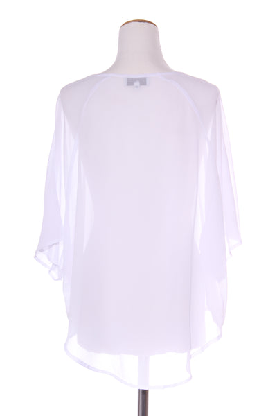 PRETTY BASIC - White chiffon layering top! 8-16