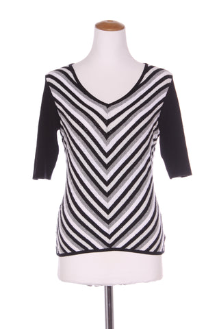 SABATINI (NZ) 'V' neck patterned stripe knit top! 14