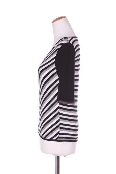 SABATINI (NZ) 'V' neck patterned stripe knit top! 14