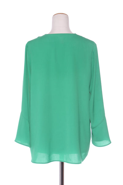 BLACKSTONE - Kelly green flare sleeve woven top! 14-16
