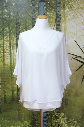 PRETTY BASIC - White chiffon layering top! 8-16