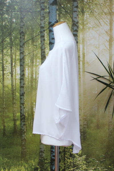 PRETTY BASIC - White chiffon layering top! 8-16