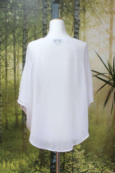 PRETTY BASIC - White chiffon layering top! 8-16