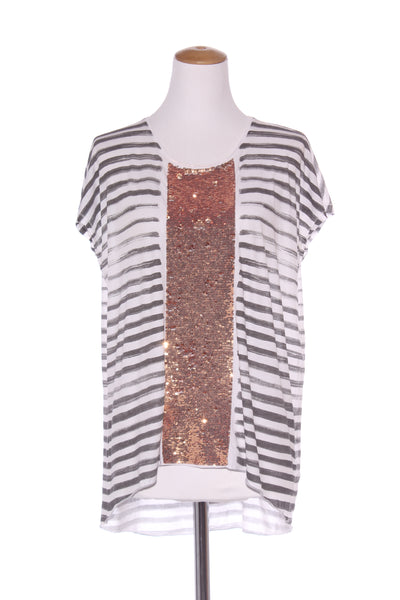 SASS & BIDE - Rose gold sequin panel top! 12-14