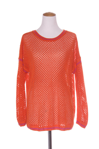 NEXT - Orange + pink trim mesh knit! 12-14