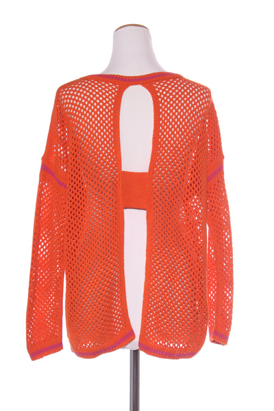NEXT - Orange + pink trim mesh knit! 12-14