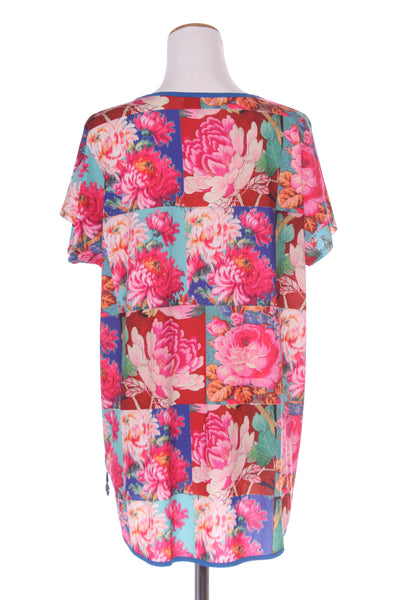 JELLICOE - Floral tile print scoop hem top! 14