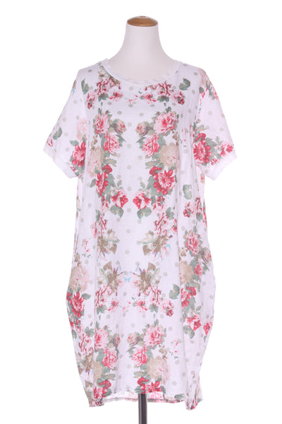 HELGA MAY (ITA) Linen floral print dress! 12-14