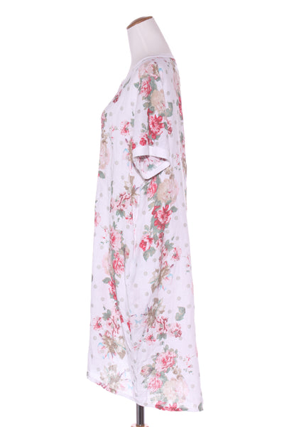 HELGA MAY (ITA) Linen floral print dress! 12-14