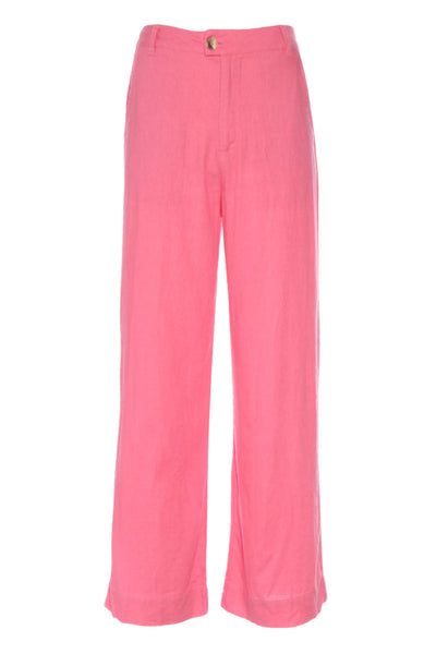 GHANDA - Bubblegum pink linen wide leg pant! 10
