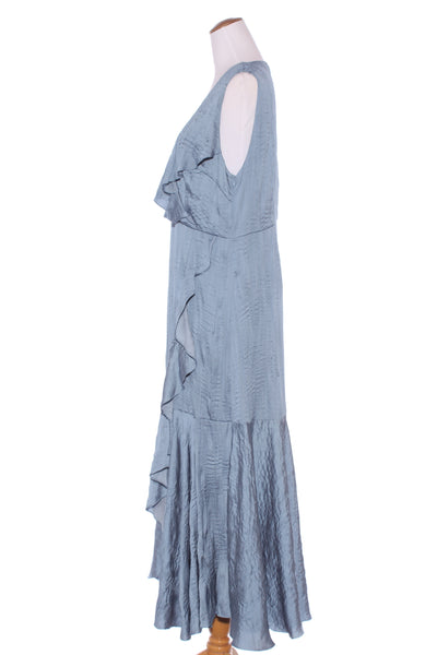 AMAYA - Textured satin ruffle maxi dress! 16