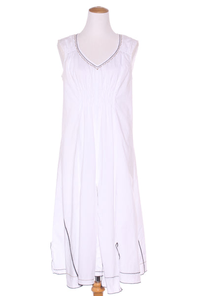 VERGE - Embroidered detail cotton midi dress! 12