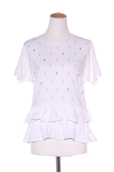 LOWER - Lobster print ruffle hem tee! 8-10
