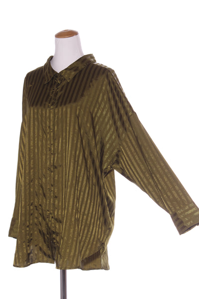 BRAS N THINGS - Green self stripe satin pj set! 16