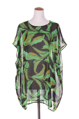 CAPTURE - Leaf print chiffon tunic! 12-14