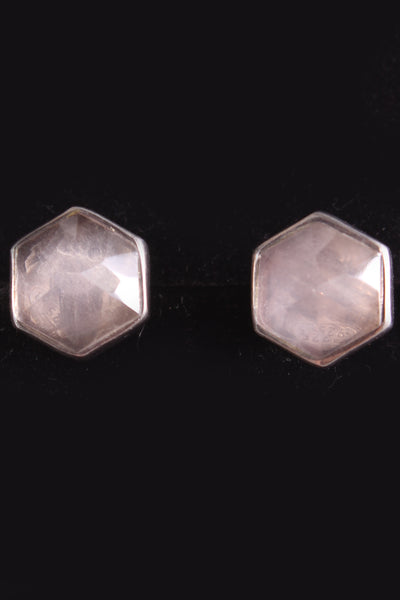CATHY POPE - Rose quartz sterling silver earring!
