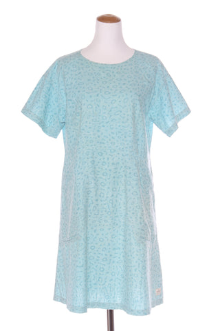 KATHMANDU - Hemp blend blue print dress + pockets! 10-12