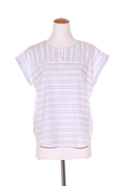 TRENERY - Blue patterned pinstripe cotton top! 12