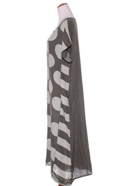 IMAGINE (ITA) Spot + stripe linen midi dress! 14-16