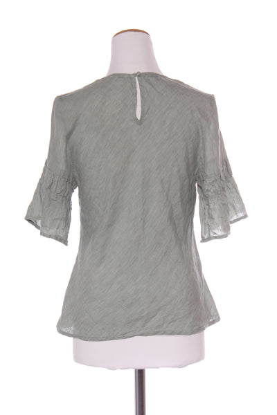 MAX - Pleat sleeve detail linen top - Sage! 10