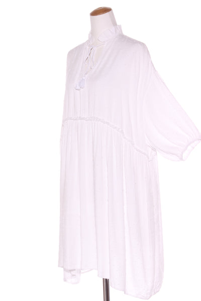 HAVEN - Tufted white rayon dress! O/S