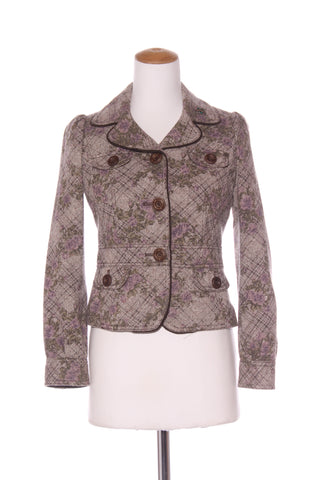 SOUP - Floral plaid crop jacket! 6-8