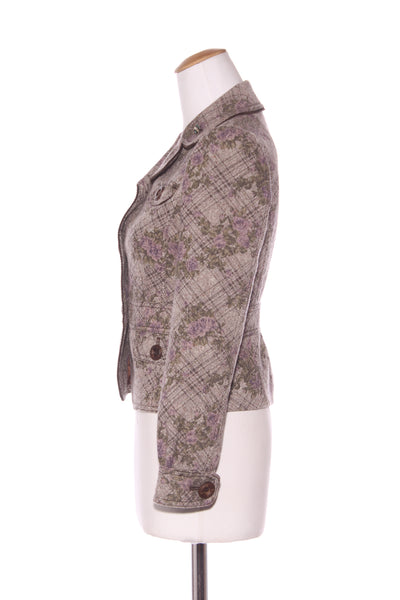 SOUP - Floral plaid crop jacket! 6-8