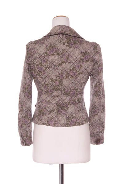 SOUP - Floral plaid crop jacket! 6-8