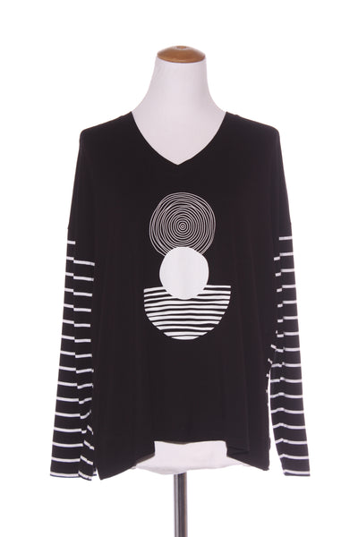 FOIL - Abstract print + strpe L/S top! 14