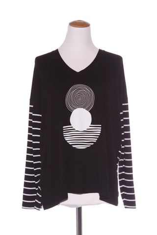 FOIL - Abstract print + strpe L/S top! 14