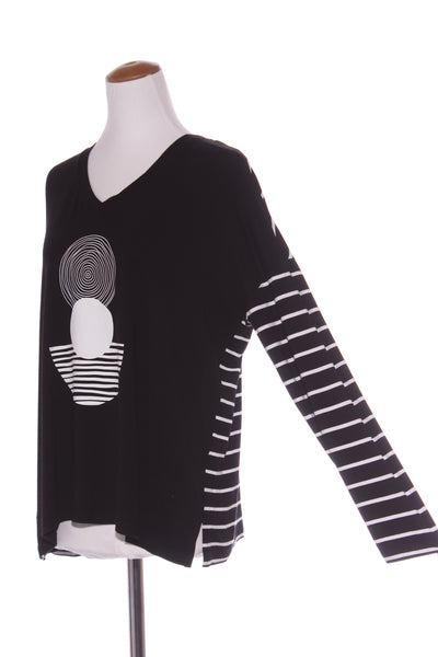 FOIL - Abstract print + strpe L/S top! 14